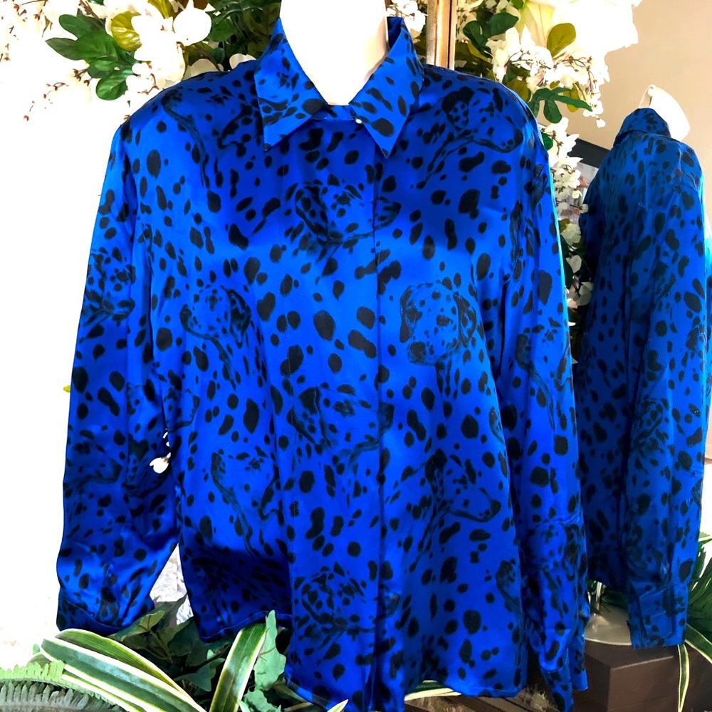 Escada Silk Blouse - Dalmatian Print